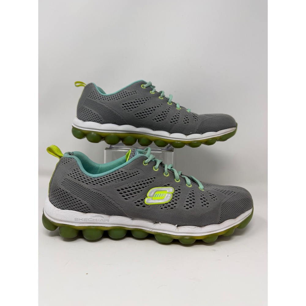 Skechers Goga Mat Air Sneakers Gray Teal Women's Size 10 Athletic Shoes